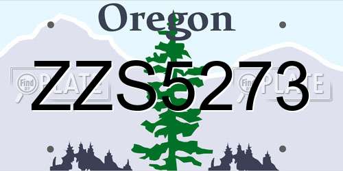 ZZS5273 Oregon License Plate