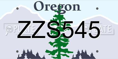 ZZS545 Oregon License Plate