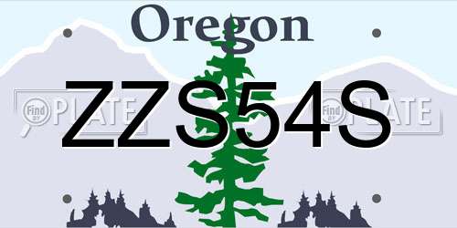 ZZS54S Oregon License Plate