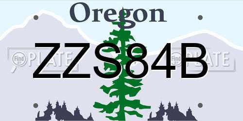 ZZS84B Oregon License Plate