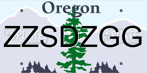 ZZSDZGG Oregon License Plate