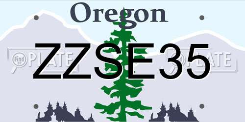 ZZSE35 Oregon License Plate