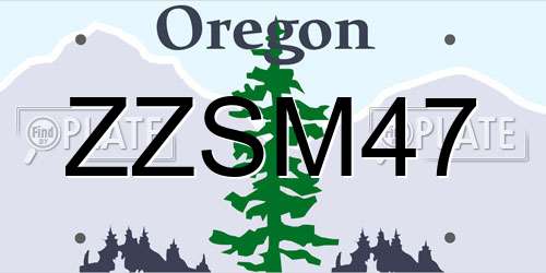 ZZSM47 Oregon License Plate