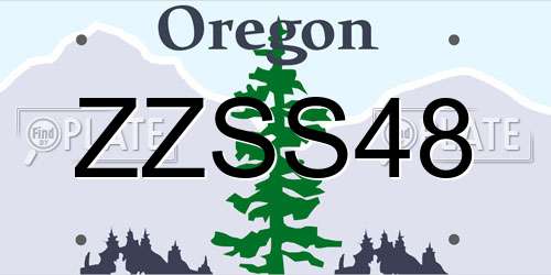 ZZSS48 Oregon License Plate