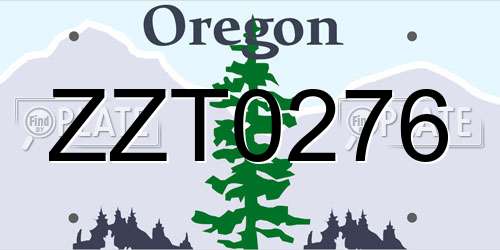 ZZT0276 Oregon License Plate
