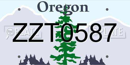 ZZT0587 Oregon License Plate