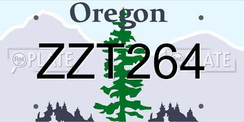 ZZT264 Oregon License Plate