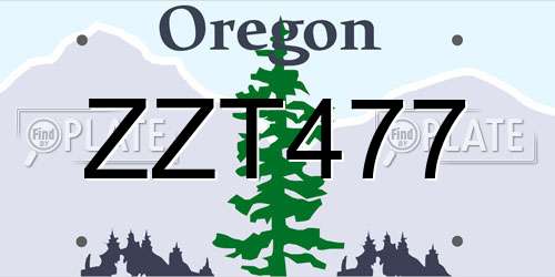 ZZT477 Oregon License Plate