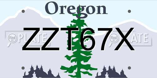 ZZT67X Oregon License Plate