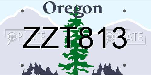 ZZT813 Oregon License Plate