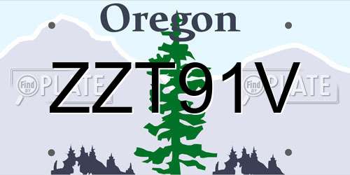 ZZT91V Oregon License Plate