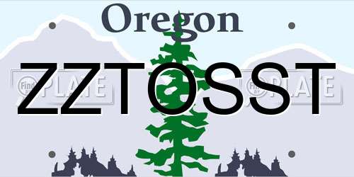 ZZTOSST Oregon License Plate
