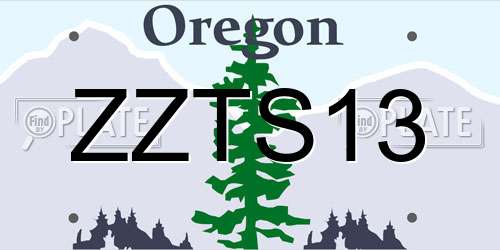 ZZTS13 Oregon License Plate