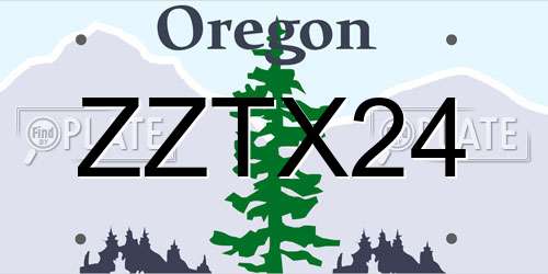 ZZTX24 Oregon License Plate