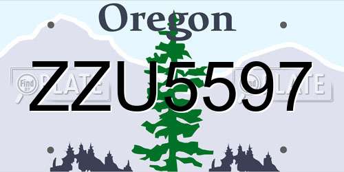 ZZU5597 Oregon License Plate
