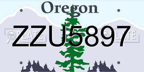 ZZU5897 Oregon License Plate