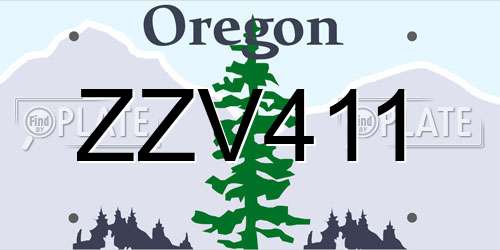 ZZV411 Oregon License Plate