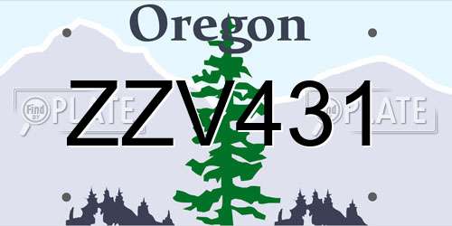 ZZV431 Oregon License Plate