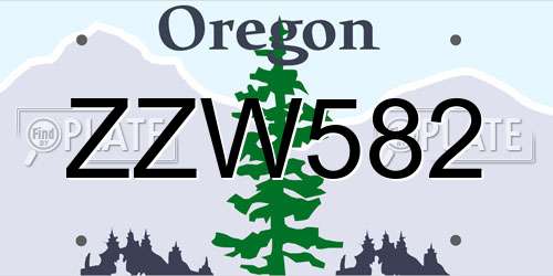 ZZW582 Oregon License Plate
