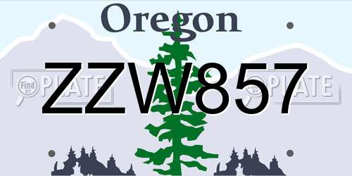 ZZW857 Oregon License Plate