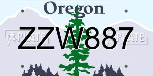 ZZW887 Oregon License Plate