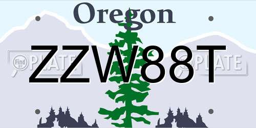 ZZW88T Oregon License Plate