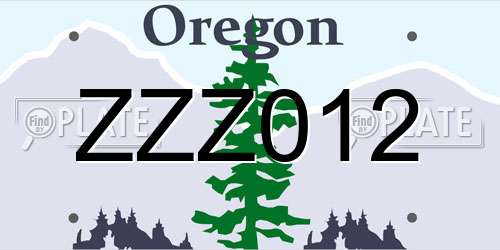 ZZZ012 Oregon License Plate