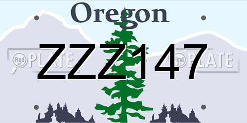 ZZZ147 Oregon License Plate