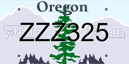 ZZZ325 Oregon License Plate