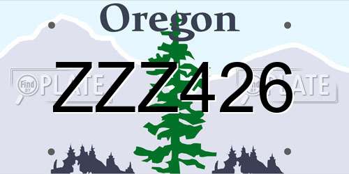 ZZZ426 Oregon License Plate