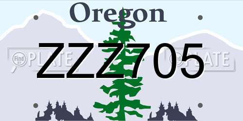 ZZZ705 Oregon License Plate