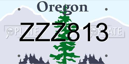 ZZZ813 Oregon License Plate