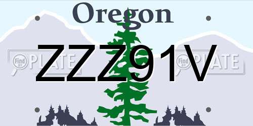 ZZZ91V Oregon License Plate