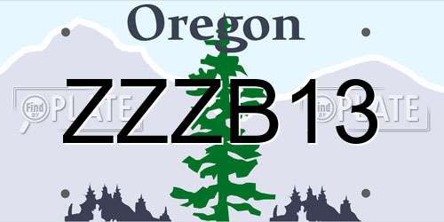 ZZZB13 Oregon License Plate