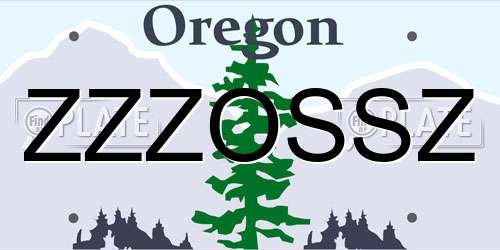 ZZZOSSZ Oregon License Plate