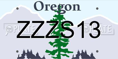 ZZZS13 Oregon License Plate