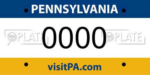 0000 Pennsylvania License Plate
