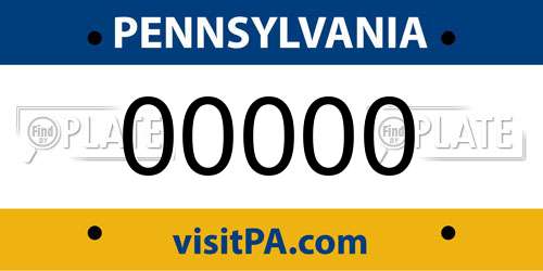 00000 Pennsylvania License Plate
