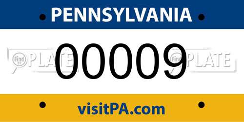 00009 Pennsylvania License Plate