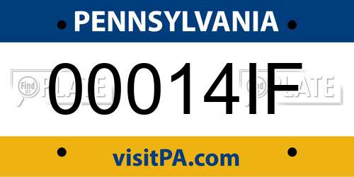 00014IF Pennsylvania License Plate