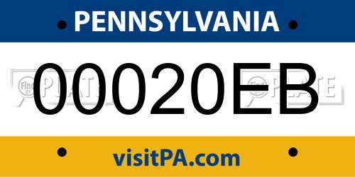 00020EB Pennsylvania License Plate