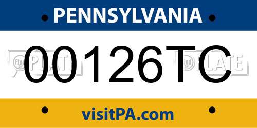 00126TC Pennsylvania License Plate