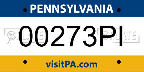 00273PI Pennsylvania License Plate