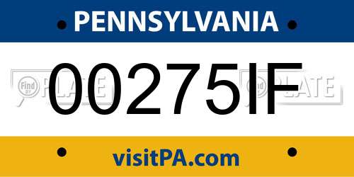 00275IF Pennsylvania License Plate