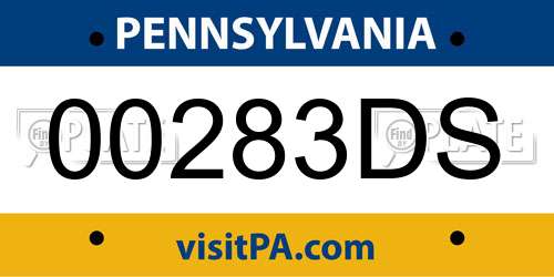 00283DS Pennsylvania License Plate