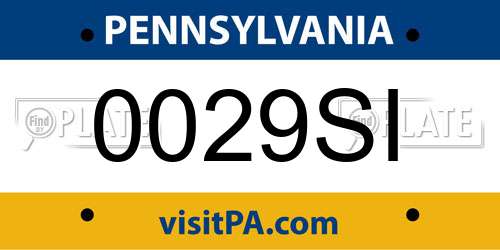 0029SI Pennsylvania License Plate