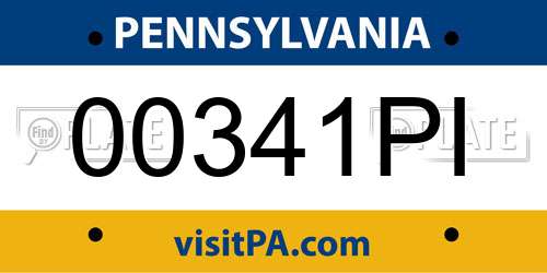 00341PI Pennsylvania License Plate