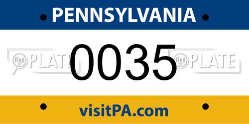 0035 Pennsylvania License Plate