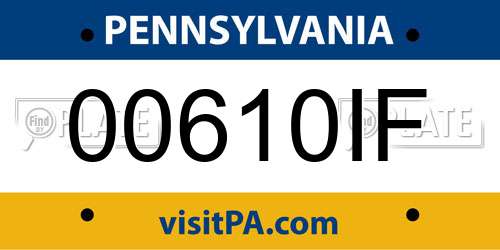 00610IF Pennsylvania License Plate