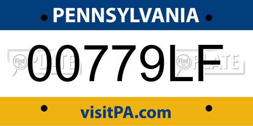 00779LF Pennsylvania License Plate
